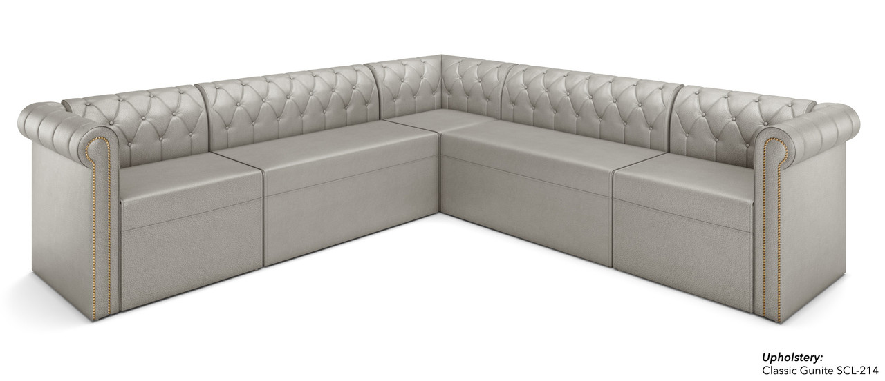 ESCAPE Luxurious  Modular Long Sectional Sofa with Brass Nail Trim -Made in USA ESCAPE Luxurious  Modular Long Sectional Sofa with Brass Nail Trim -Made in USA