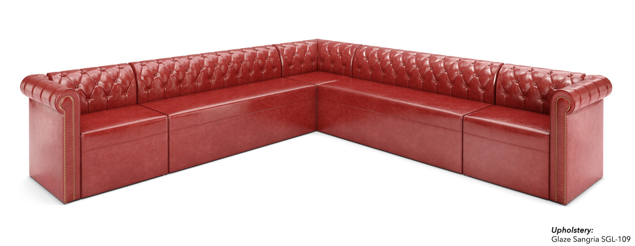 ESCAPE Luxurious  Modular Extra Long Sectional Sofa with Brass Nail Trim -Made in USA