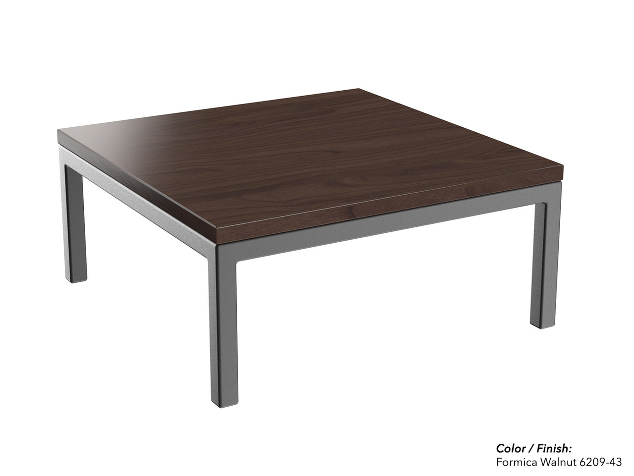 Lounge 27" Square Table - Fully Welded Steel Frame - Available in Many Finishes  - Made in USA