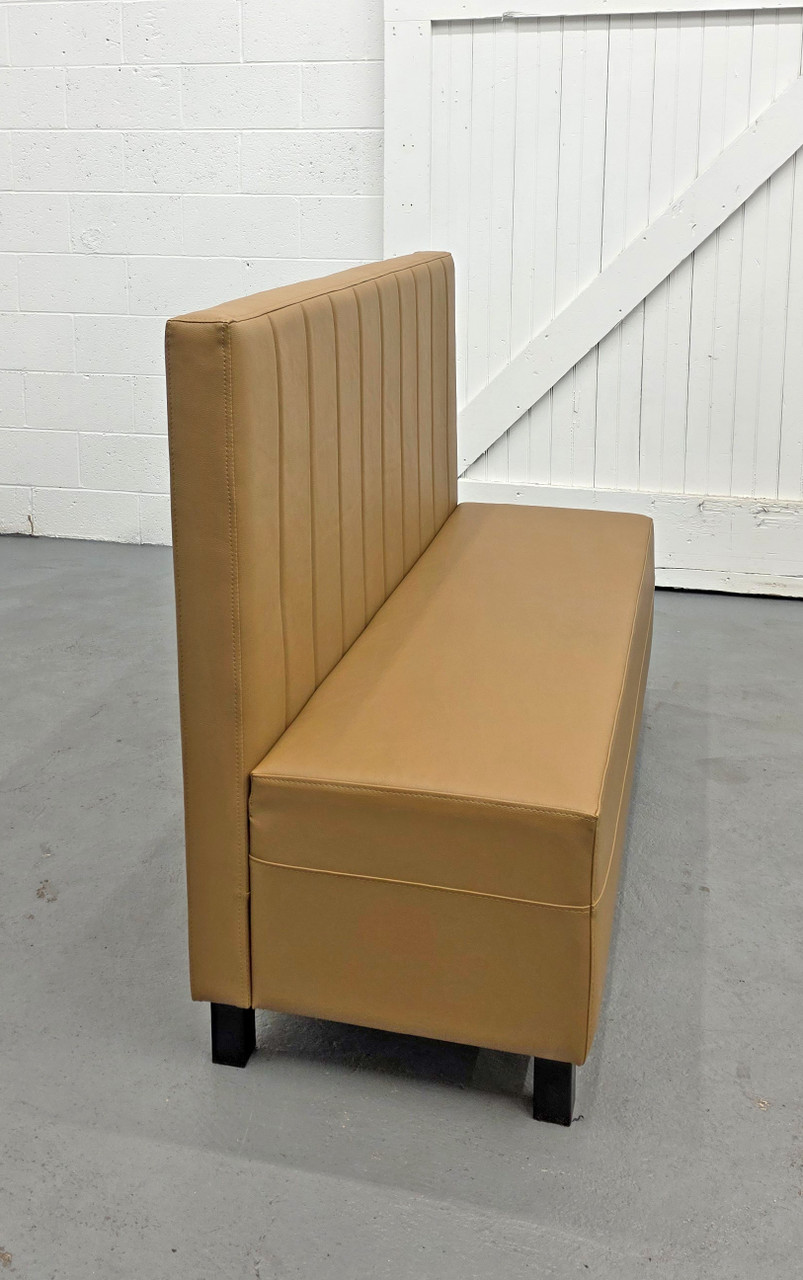 Legacy Restaurant Booth - Premium Channel-Back Upholstery - Gunmetal Legs -Made in USA
