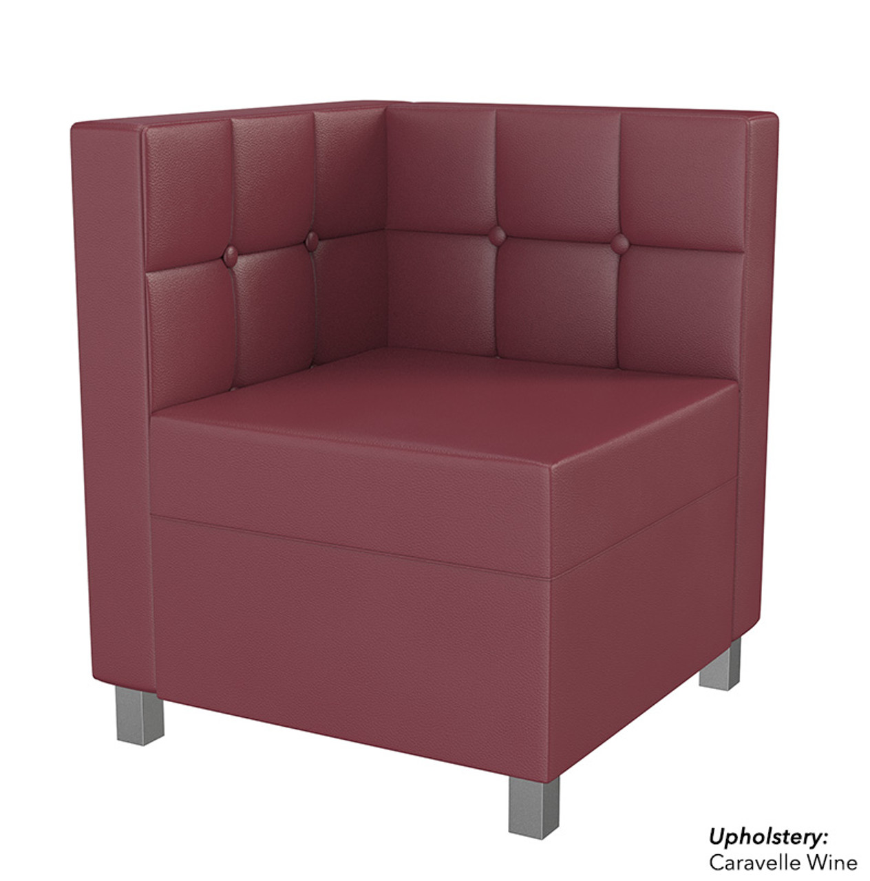 Quick Ship Ready - 9049X Modular  - Corner - Tufted Back - Flat Seat - Gunmetal Legs