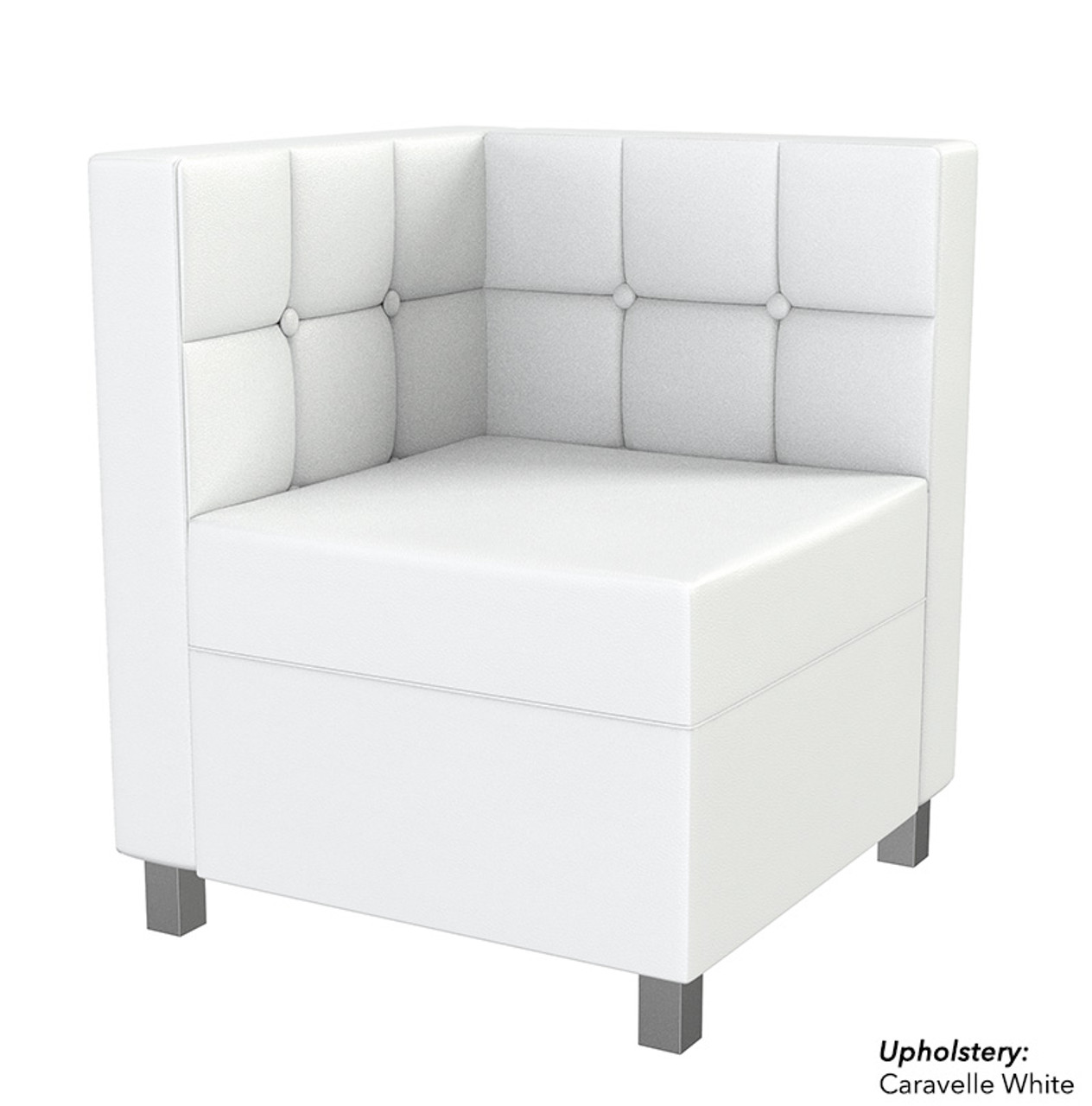 Quick Ship Ready - 9049X Modular  - Corner - Tufted Back - Flat Seat - Gunmetal Legs