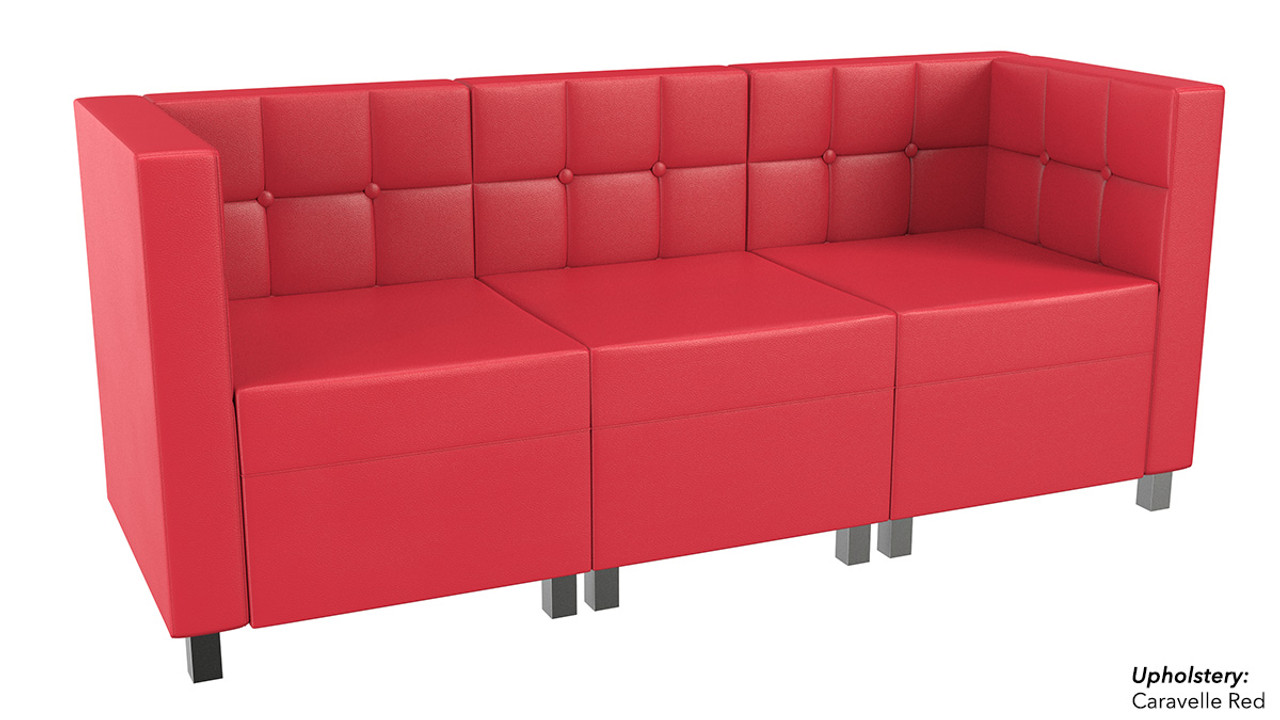  Quick Ship Ready - 9049X Modular Sofa - Tufted Back - Flat Seat - Gunmetal Legs
