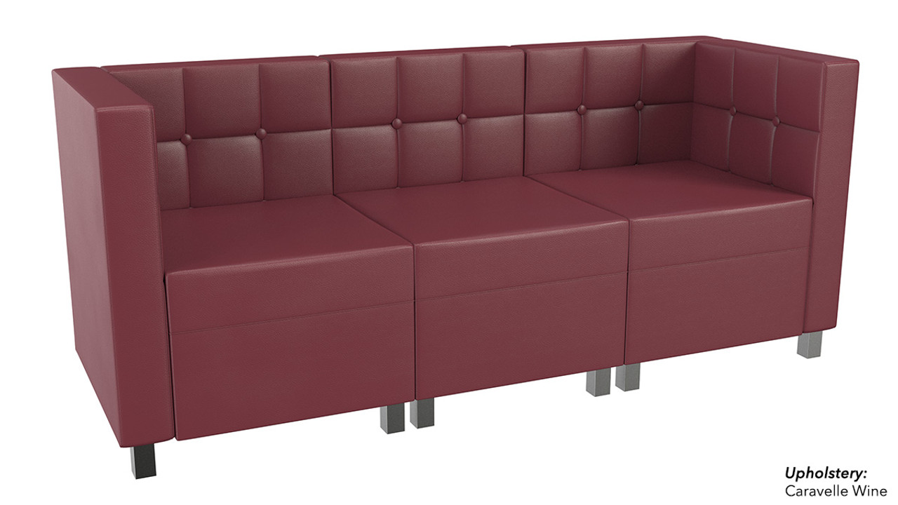  Quick Ship Ready - 9049X Modular Sofa - Tufted Back - Flat Seat - Gunmetal Legs