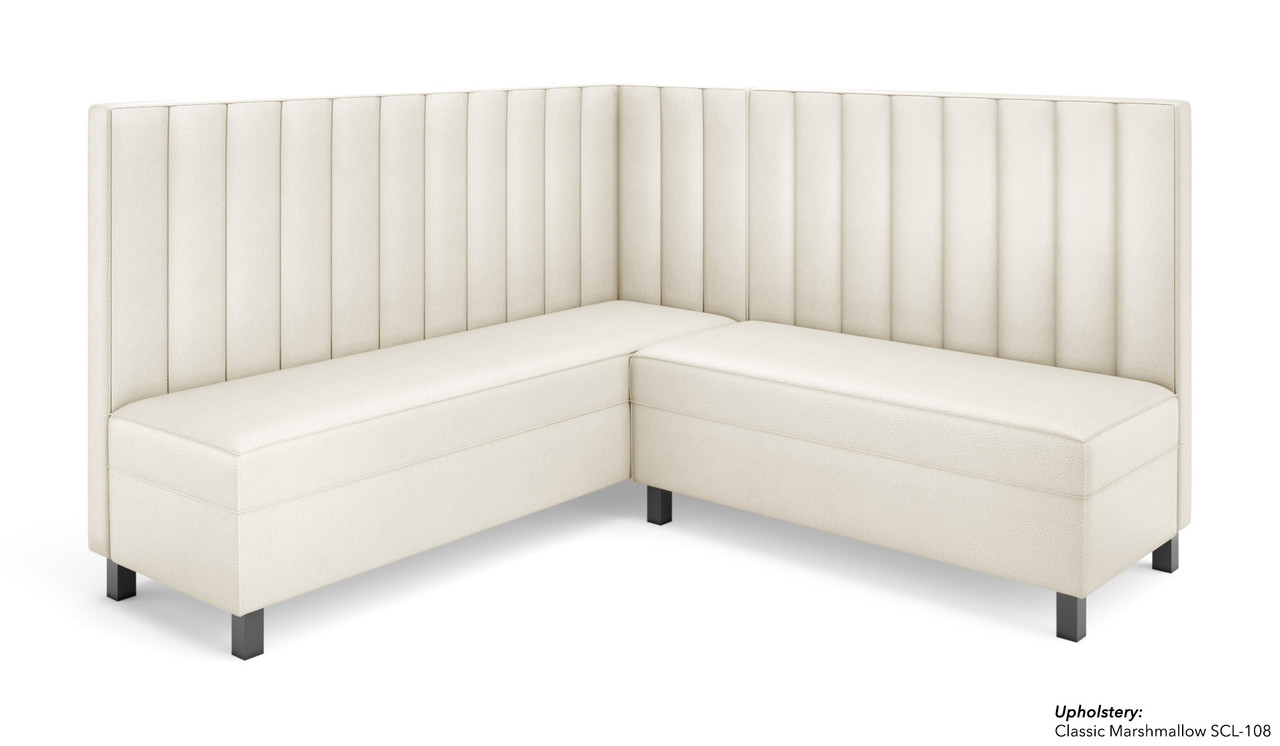 Legacy - Modular V-Shape Seating - Premium Channel Tufted Upholstery - Gunmetal Legs -Made in USA