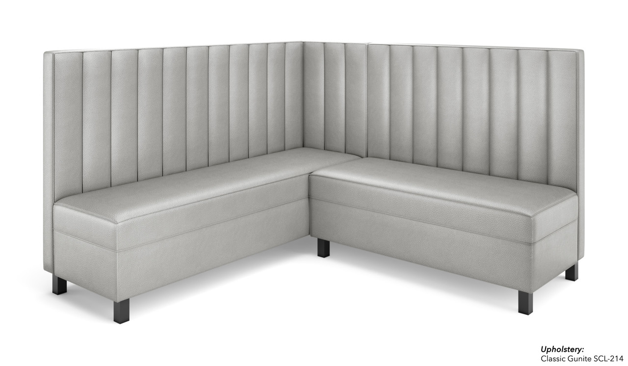 Legacy - Modular V-Shape Seating - Premium Channel Tufted Upholstery - Gunmetal Legs -Made in USA