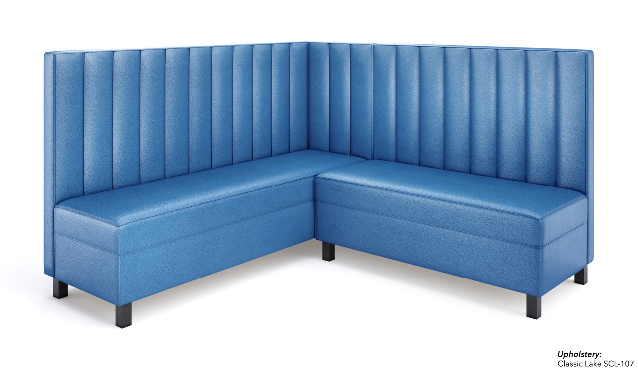 Legacy - Modular V-Shape Seating - Premium Channel Tufted Upholstery - Gunmetal Legs -Made in USA