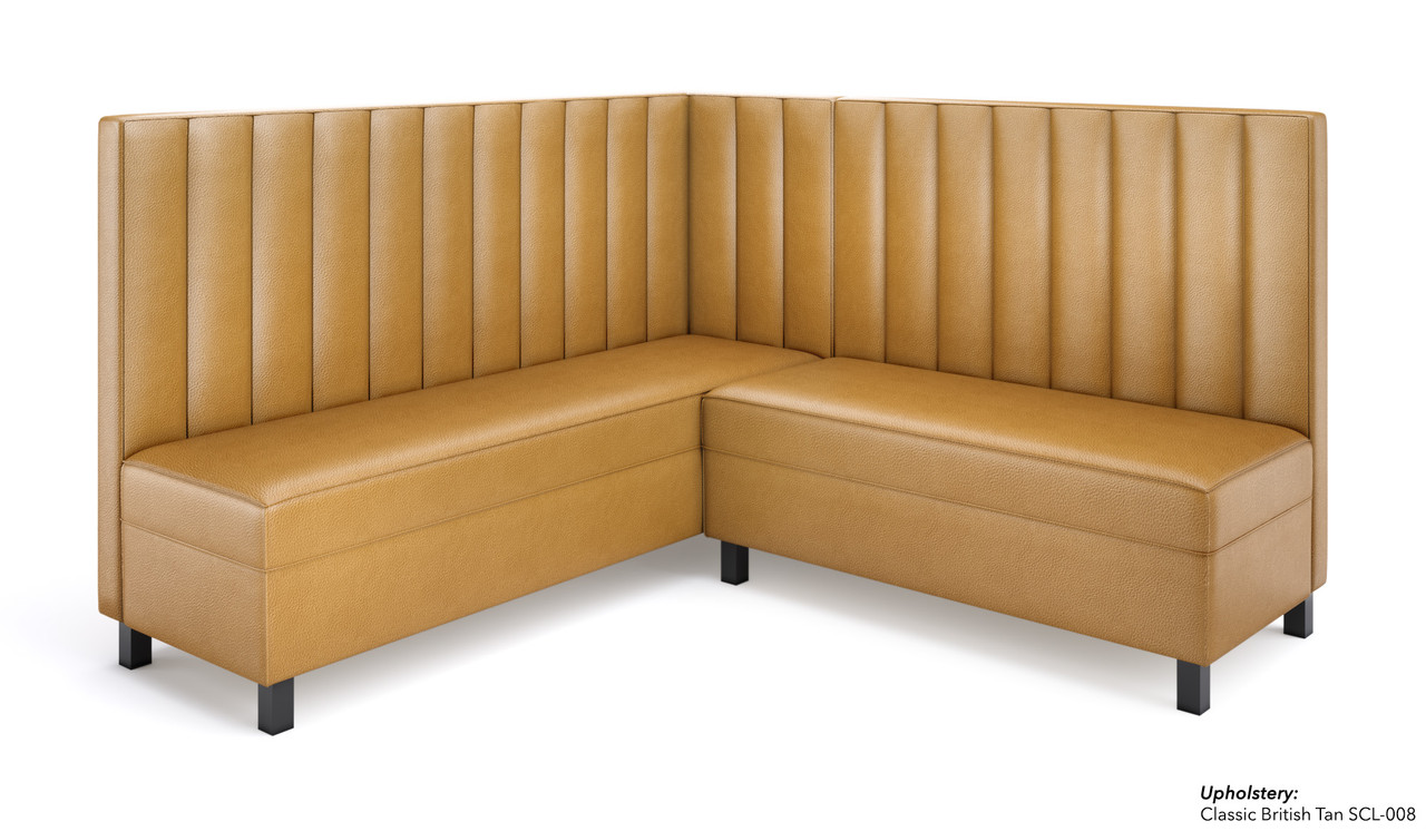 Legacy - Modular V-Shape Seating - Premium Channel Tufted Upholstery - Gunmetal Legs -Made in USA