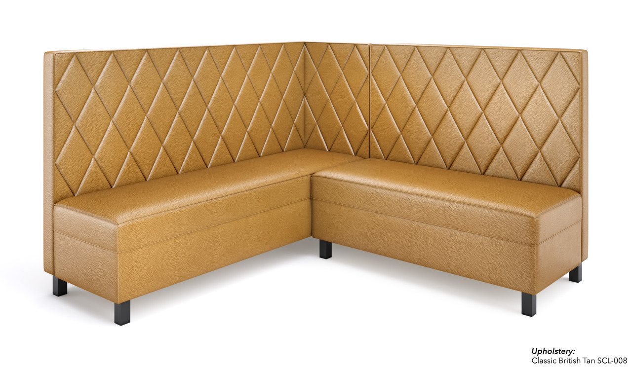 Legacy - Modular V-Shape Seating - Premium Diamond Tufted Upholstery - Gunmetal Legs -Made in USA