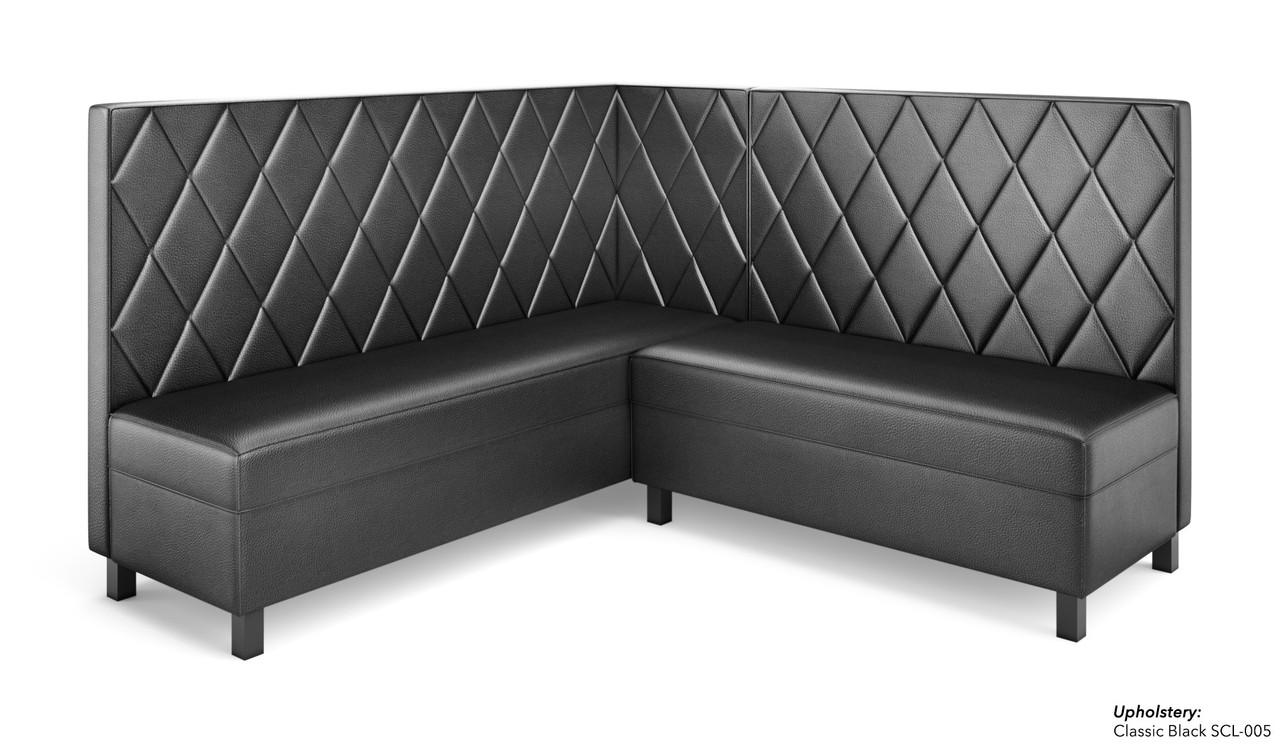 Legacy - Modular V-Shape Seating - Premium Diamond Tufted Upholstery - Gunmetal Legs -Made in USA