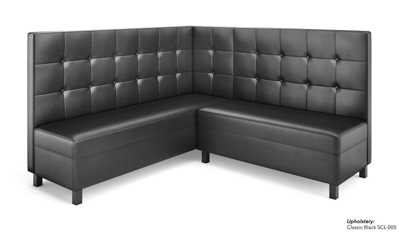 Legacy - Modular V-Shape Seating - Premium Button Tufted Upholstery - Gunmetal Legs -Made in USA