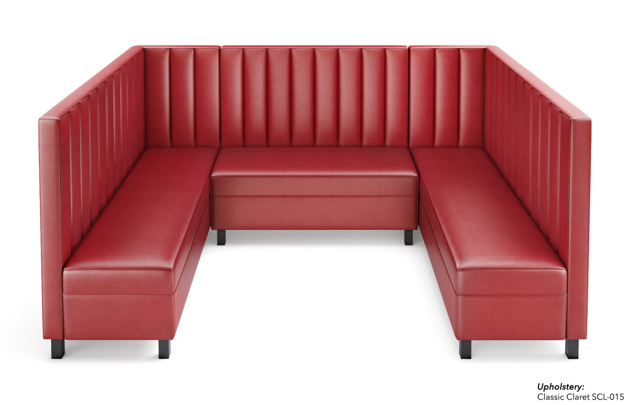 Legacy - Modular U-Shape Seating - Premium Channel Tufted Upholstery - Gunmetal Legs -Made in USA Legacy - Modular U-Shape Seating - Premium Channel Tufted Upholstery - Gunmetal Legs -Made in USA