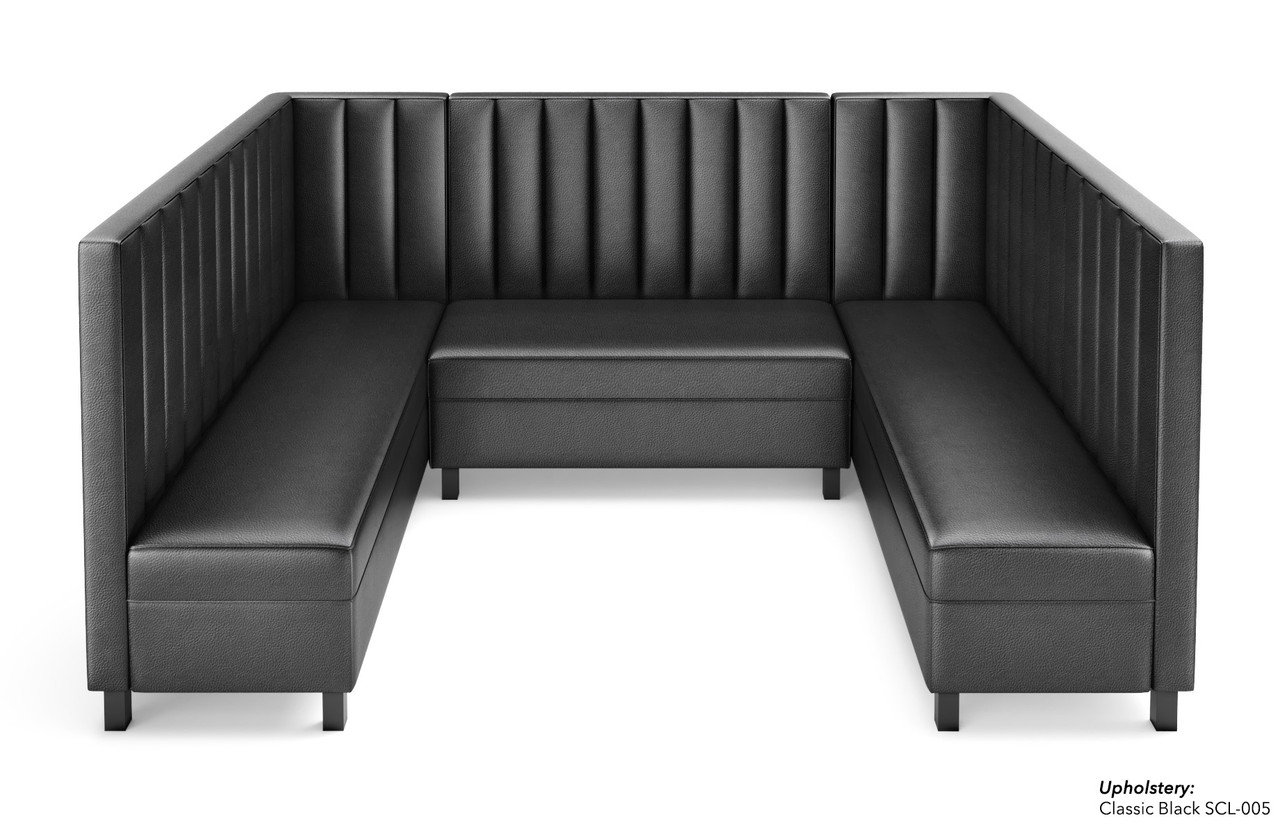 Legacy - Modular U-Shape Seating - Premium Channel Tufted Upholstery - Gunmetal Legs -Made in USA Legacy - Modular U-Shape Seating - Premium Channel Tufted Upholstery - Gunmetal Legs -Made in USA