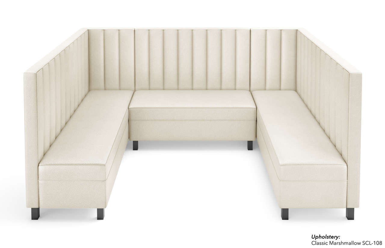 Legacy - Modular U-Shape Seating - Premium Channel Tufted Upholstery - Gunmetal Legs -Made in USA Legacy - Modular U-Shape Seating - Premium Channel Tufted Upholstery - Gunmetal Legs -Made in USA