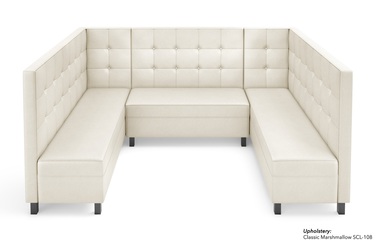 Legacy - Modular U-Shape Seating - Premium Button Tufted Upholstery -Gunmetal Legs -Made in USA Legacy - Modular U-Shape Seating - Premium Button Tufted Upholstery -Gunmetal Legs -Made in USA