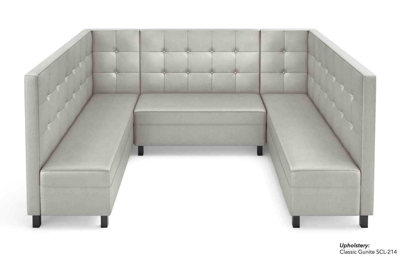 Legacy - Modular U-Shape Seating - Premium Button Tufted Upholstery -Gunmetal Legs -Made in USA Legacy - Modular U-Shape Seating - Premium Button Tufted Upholstery -Gunmetal Legs -Made in USA