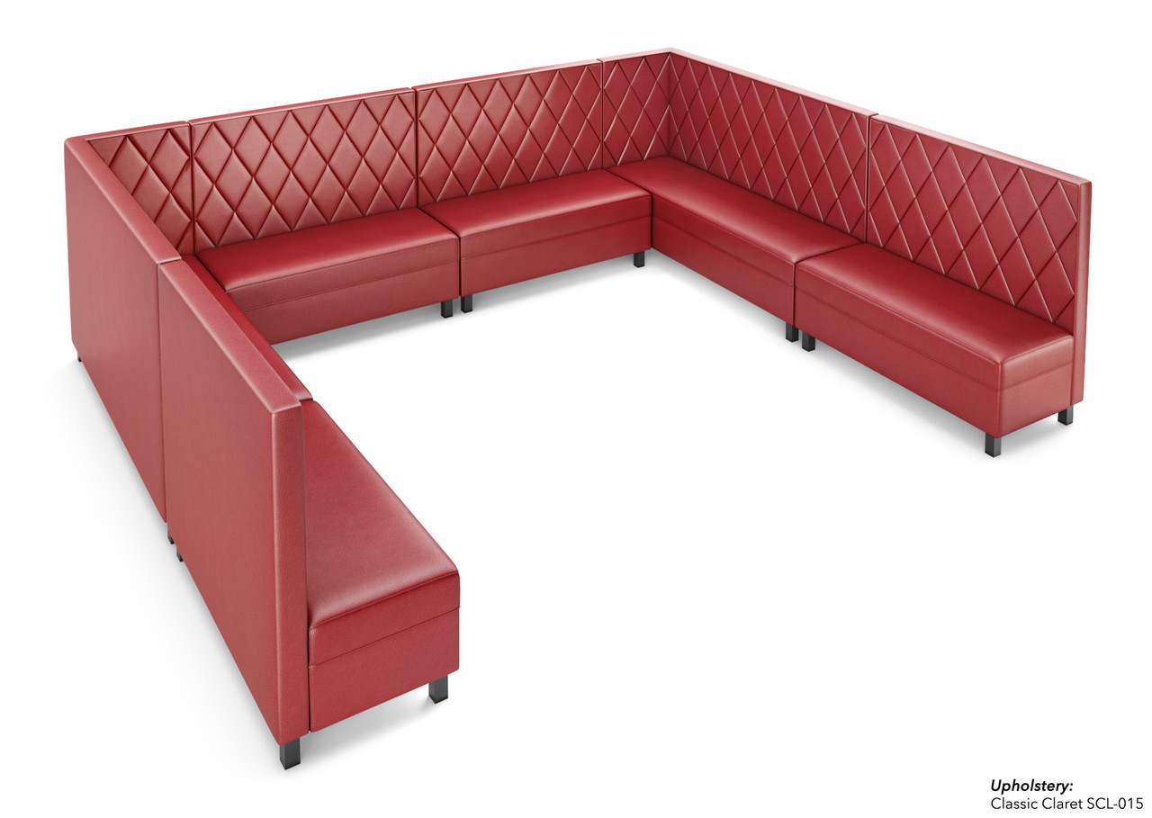 Legacy - Modular Large U-Shape Seating - Premium Diamond Tufted Upholstery - Gunmetal Legs -Made in USA Legacy - Modular Large U-Shape Seating - Premium Diamond Tufted Upholstery - Gunmetal Legs -Made in USA