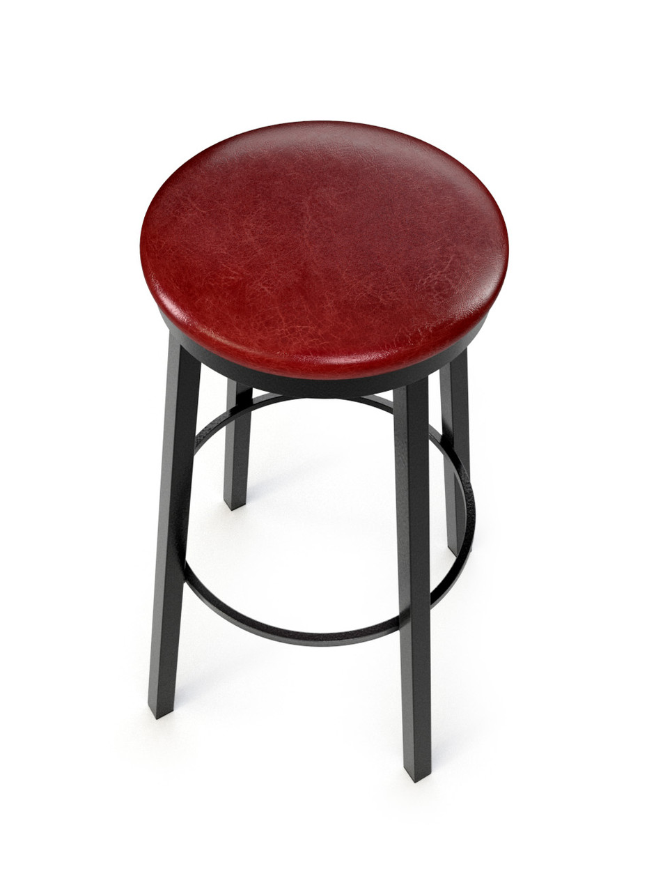 Round  Gunmetal Frame - Premium Comfort Upholstered Seat - Bar Stool