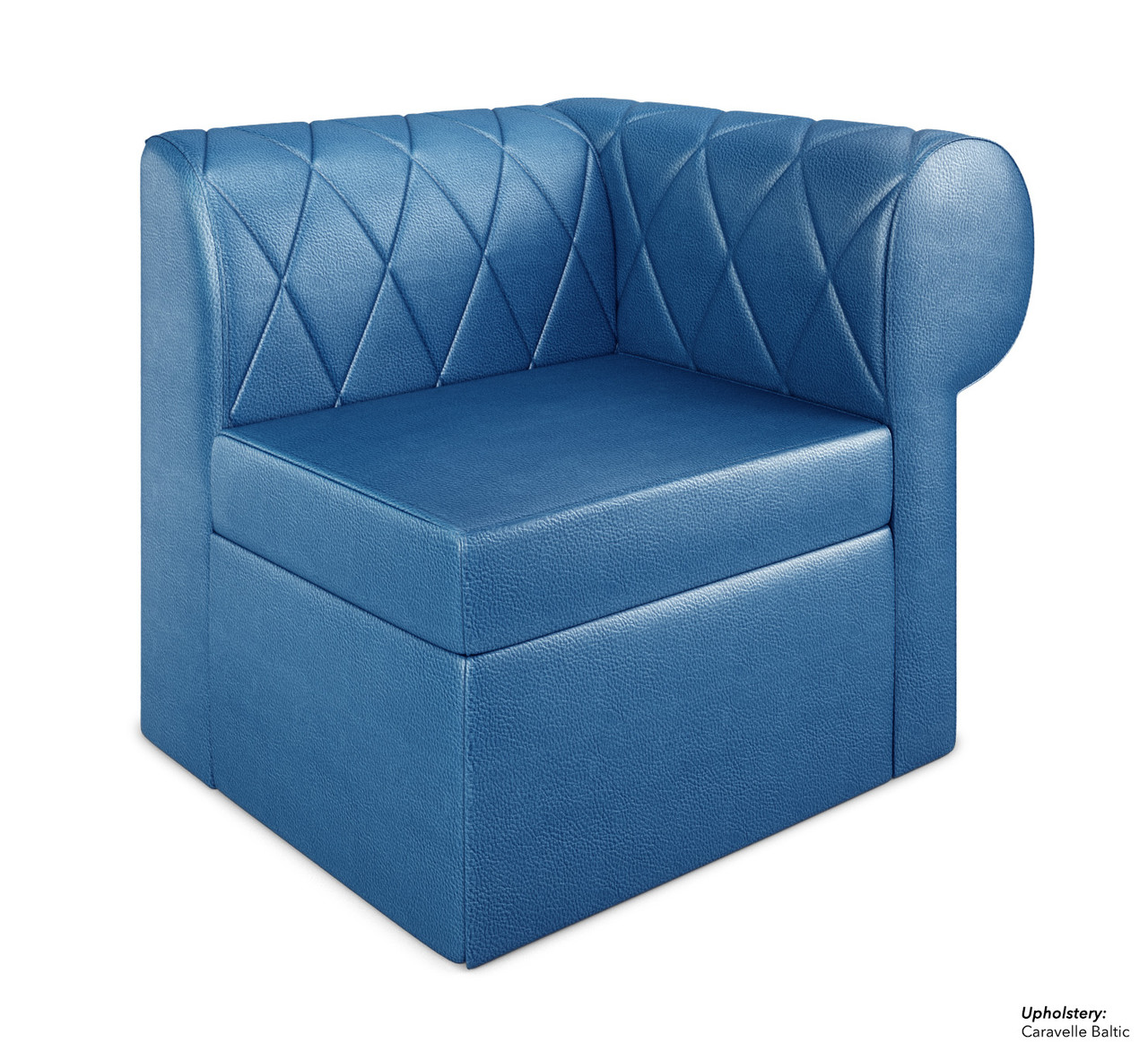 RIVERA Lounge Seating - Modular - Diamond Tufted Black Upholstery - Right Side