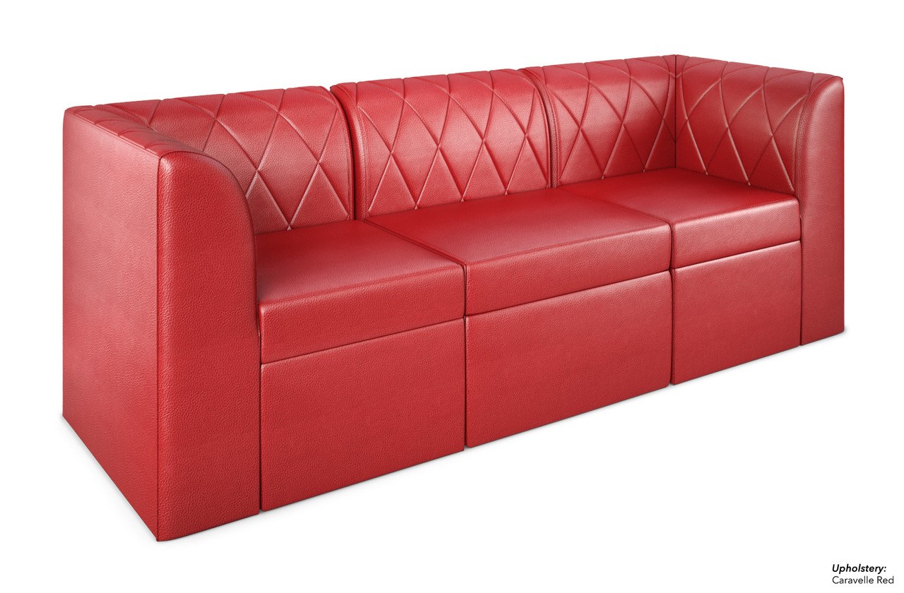 RIVERA Lounge Seating -  Diamond Tufted Upholstery - Modular Sofa with Straight Arms