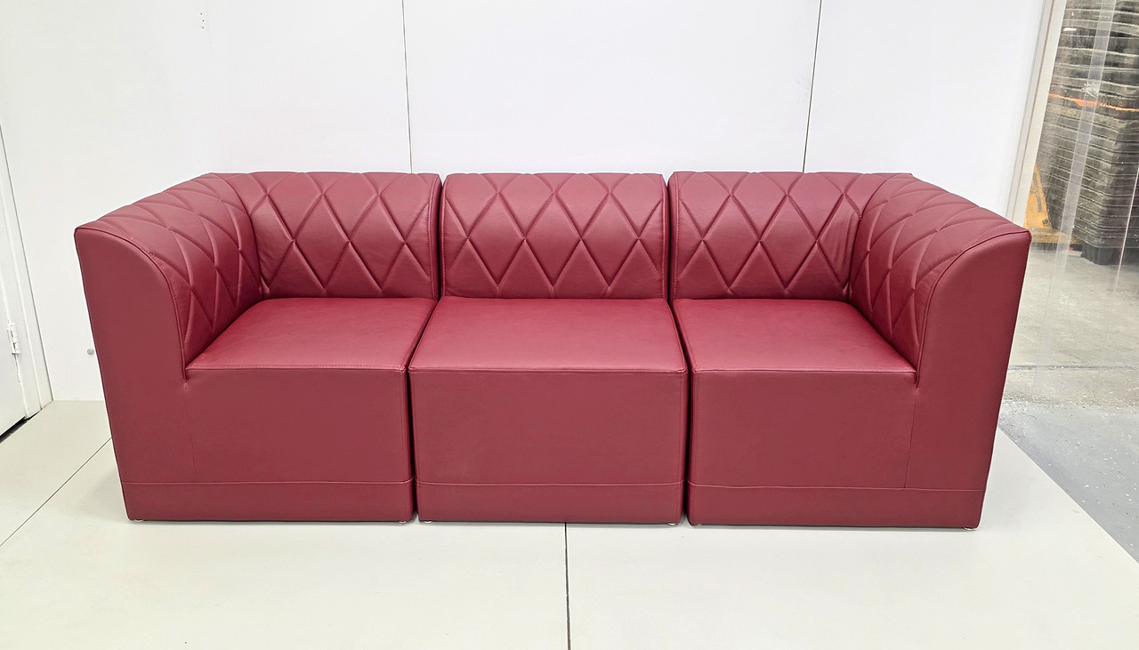 RIVERA Lounge Seating -  Diamond Tufted Upholstery - Modular Sofa with Straight Arms