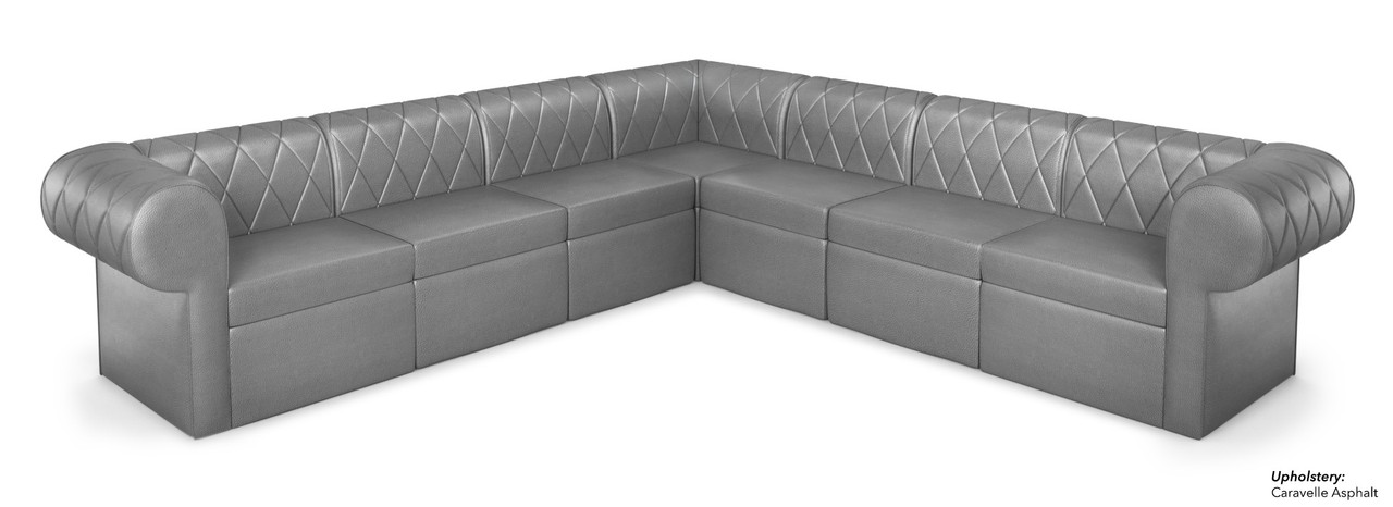 RIVERA Lounge Seating - Diamond Tufted Upholstery - Rounded Arms - Arrangement G1 RIVERA Lounge Seating - Diamond Tufted Upholstery - Rounded Arms - Arrangement G1