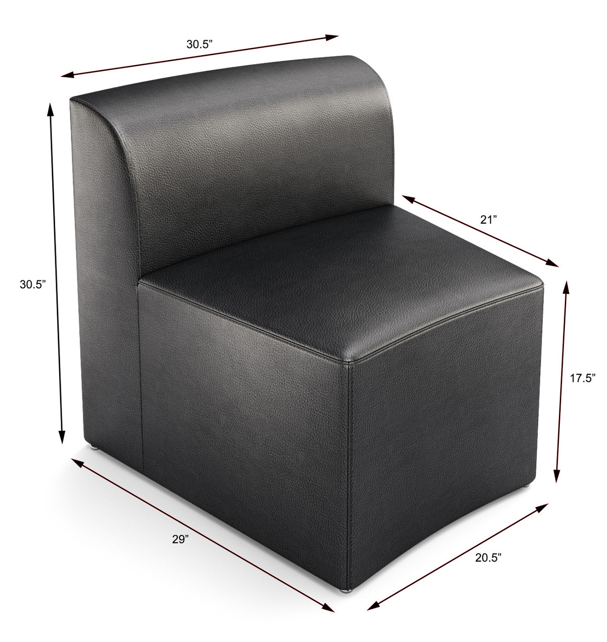 Harmony Collection - Modular Armless Chair - Inside Wedge - Made in USA Harmony Collection - Modular Armless Chair - Inside Wedge - Made in USA