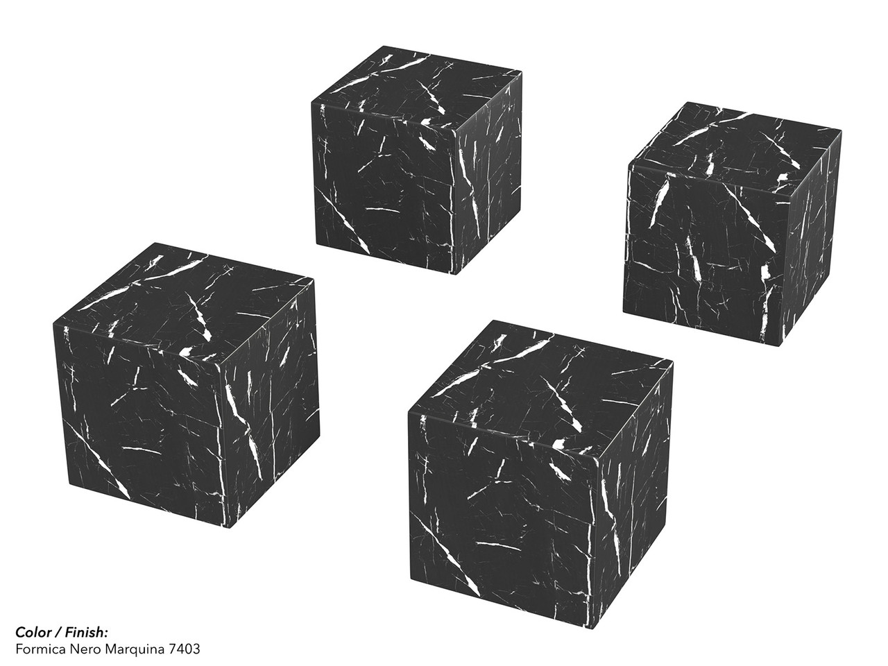 Set of Four - 24" Cube Lounge Tables - Premium Laminated Finish - Scratch and Water Resistant - Made in USA Set of Four - 24" Cube Lounge Tables - Premium Laminated Finish - Scratch and Water Resistant - Made in USA