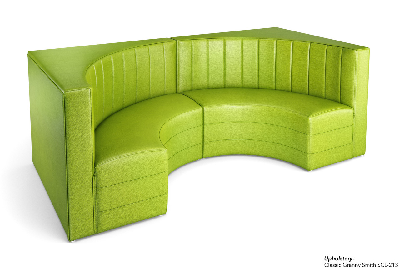 Half a Circle Booth Restaurant Seating - Contract Grade - Premium Channel-Back Performance Upholstery - 100% Handcrafted In USA Half a Circle Booth Restaurant Seating - Contract Grade - Premium Channel-Back Performance Upholstery - 100% Handcrafted In USA