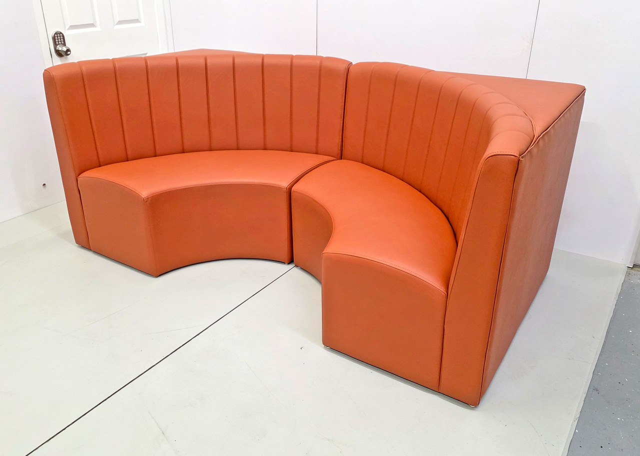 Half a Circle Booth Restaurant Seating - Contract Grade - Premium Channel-Back Performance Upholstery - 100% Handcrafted In USA Half a Circle Booth Restaurant Seating - Contract Grade - Premium Channel-Back Performance Upholstery - 100% Handcrafted In USA