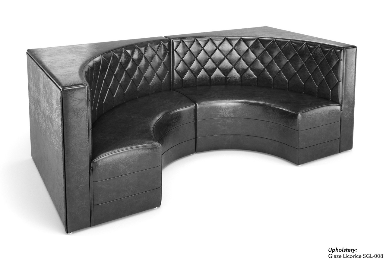 Half a Circle Booth Restaurant Seating - Contract Grade - Premium Diamond Tufted Performance Upholstery - 100% Handcrafted In USA Half a Circle Booth Restaurant Seating - Contract Grade - Premium Diamond Tufted Performance Upholstery - 100% Handcrafted In USA