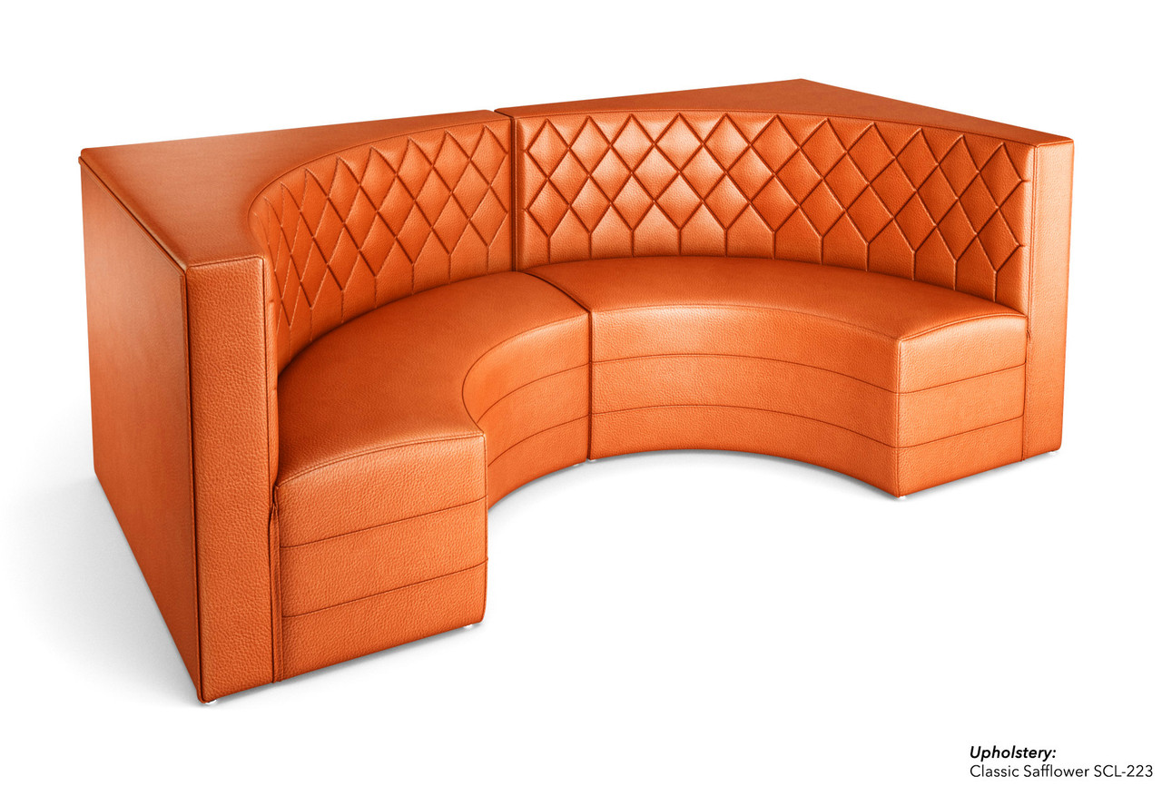 Half a Circle Booth Restaurant Seating - Contract Grade - Premium Diamond Tufted Performance Upholstery - 100% Handcrafted In USA Half a Circle Booth Restaurant Seating - Contract Grade - Premium Diamond Tufted Performance Upholstery - 100% Handcrafted In USA