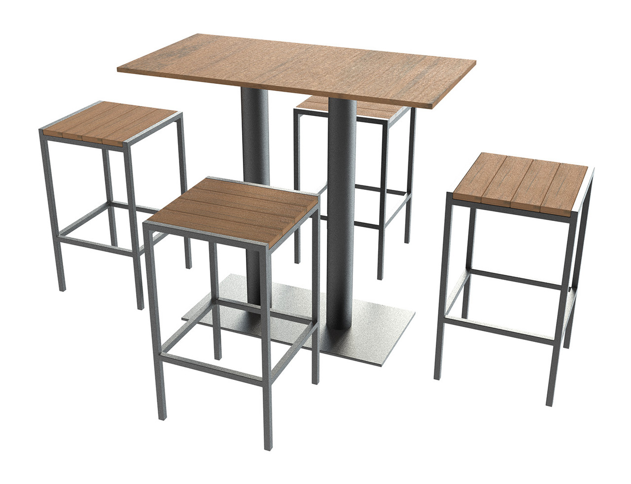 bar table with four stools