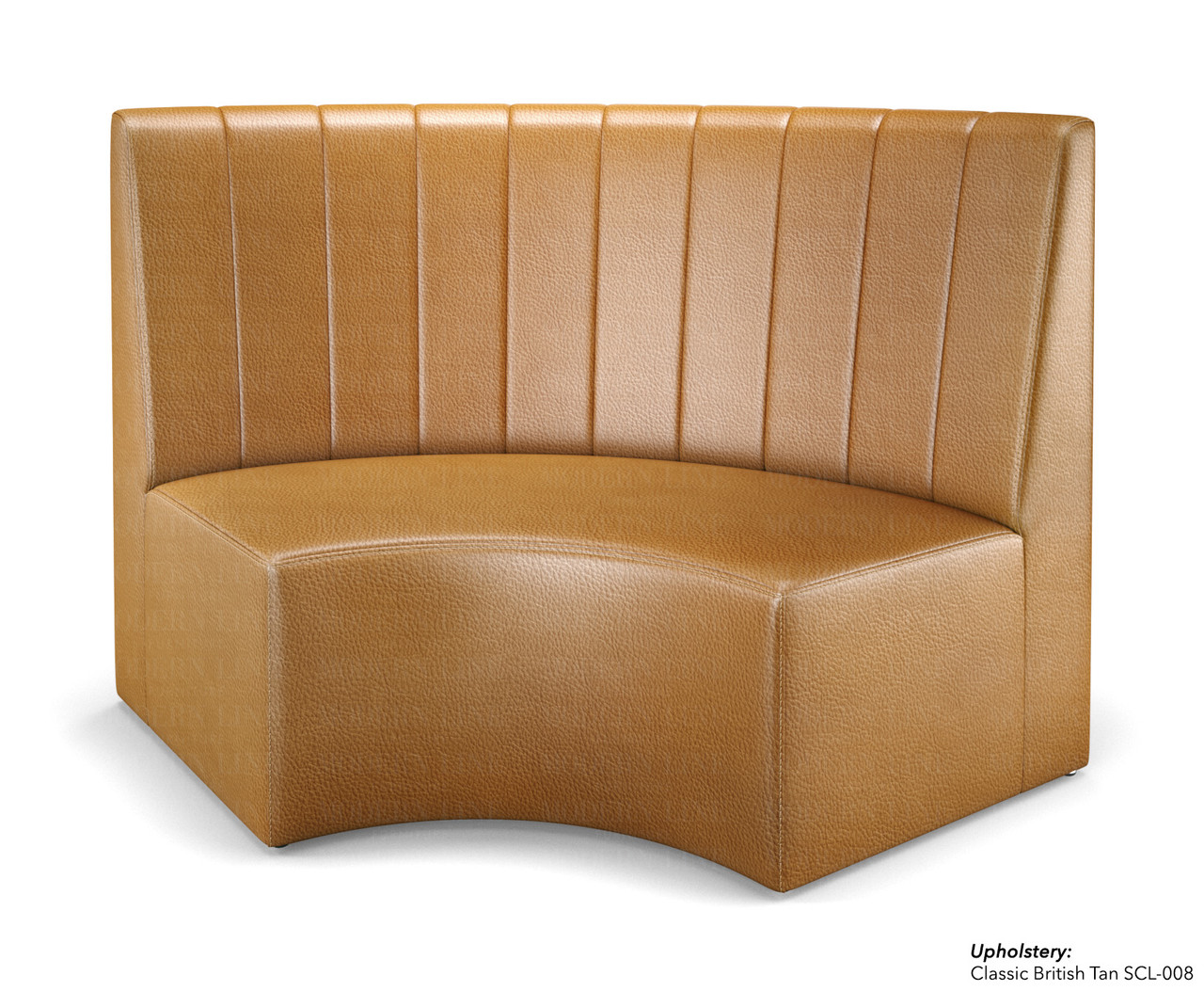 Fortuna Collection: Modular Curved Chaise - Premium Channel Tufted Upholstery - Made in USA