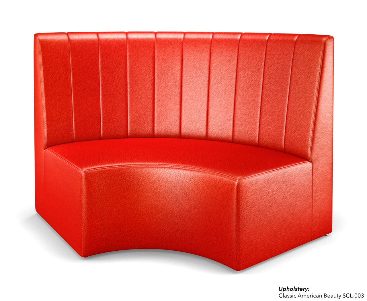 Fortuna Collection: Modular Curved Chaise - Premium Channel Tufted Upholstery - Made in USA