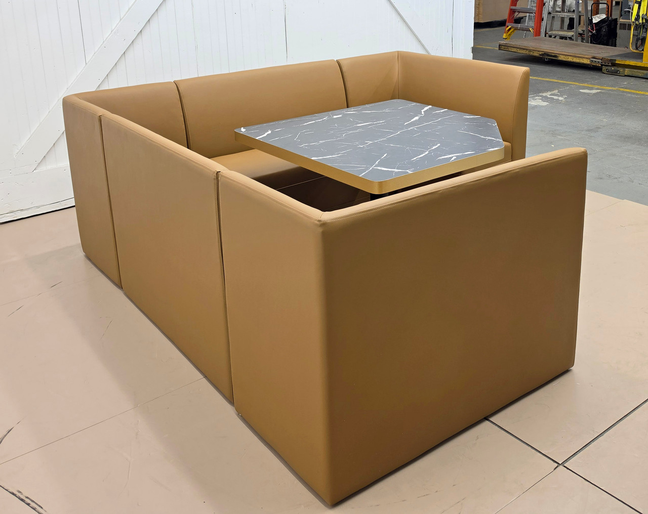 Restaurant 3/4 Circle Booth Seating  - Contract Grade - Premium Performance Diamond Tufted Upholstery - 100% Handcrafted In USA