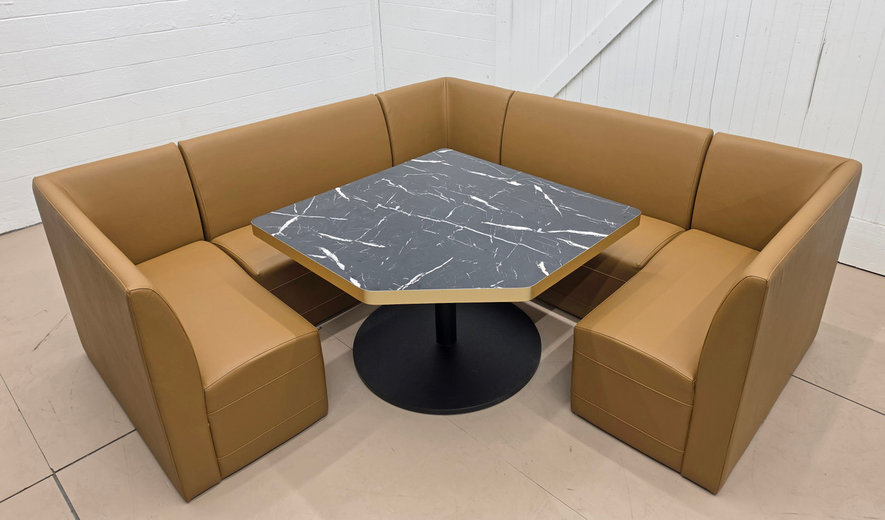 Restaurant 3/4 Circle Booth Seating  - Contract Grade - Premium Performance Diamond Tufted Upholstery - 100% Handcrafted In USA