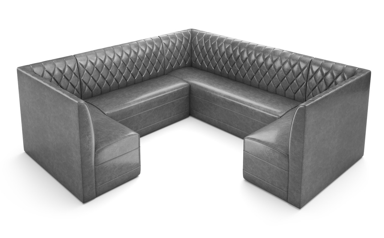 Restaurant 3/4 Circle Booth Seating  - Contract Grade - Premium Performance Diamond Tufted Upholstery - 100% Handcrafted In USA