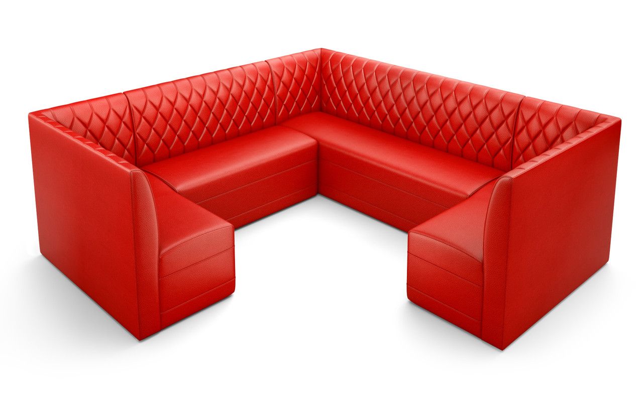 Restaurant 3/4 Circle Booth Seating  - Contract Grade - Premium Performance Diamond Tufted Upholstery - 100% Handcrafted In USA