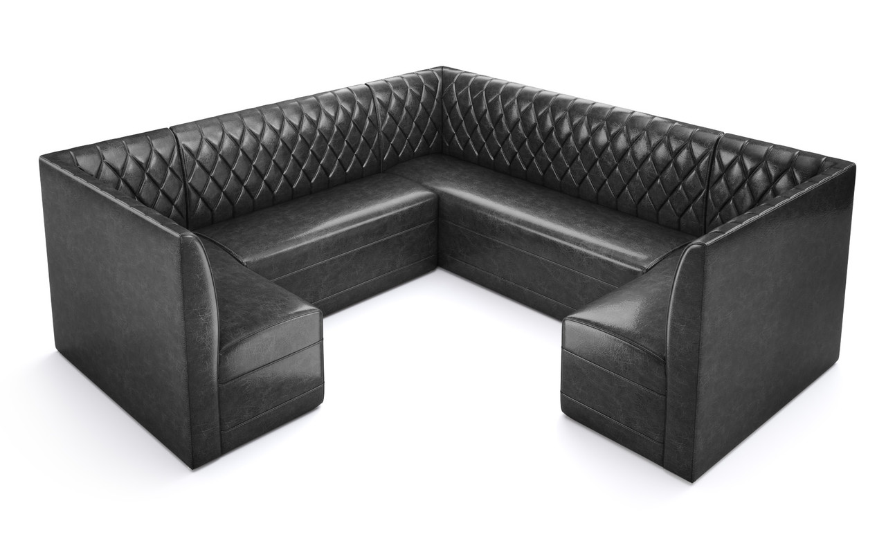 Restaurant 3/4 Circle Booth Seating  - Contract Grade - Premium Performance Diamond Tufted Upholstery - 100% Handcrafted In USA