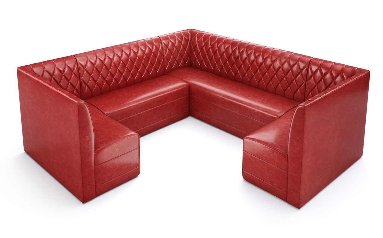 Restaurant 3/4 Circle Booth Seating  - Contract Grade - Premium Performance Diamond Tufted Upholstery - 100% Handcrafted In USA