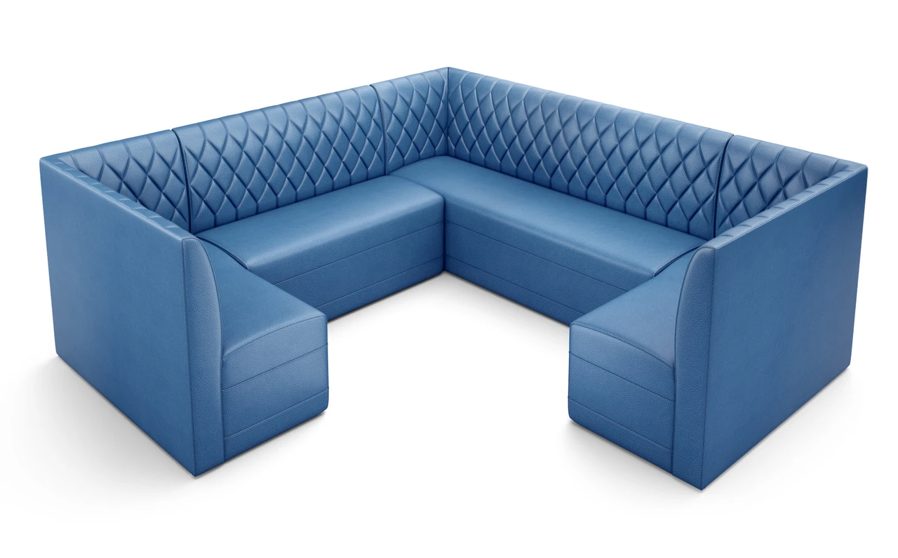 Restaurant 3/4 Circle Booth Seating  - Contract Grade - Premium Performance Diamond Tufted Upholstery - 100% Handcrafted In USA