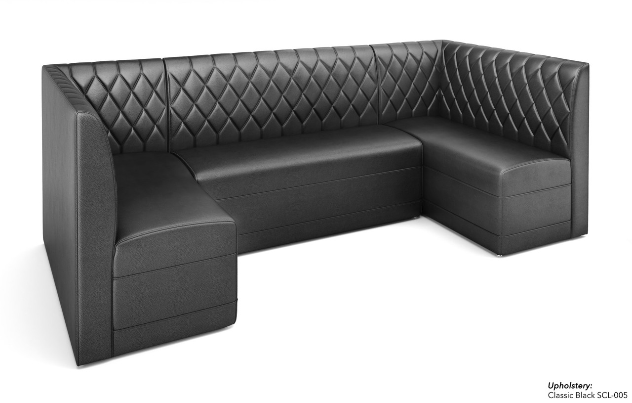 Restaurant U-Shape Booth Seating - Contract Grade - Premium Diamond Tufted Performance Upholstery - 100% Handcrafted In USA