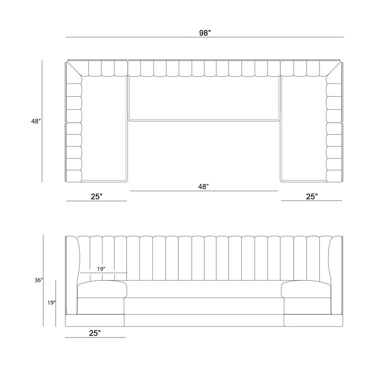 Restaurant U-Shape Booth Seating - Contract Grade - Premium Performance Upholstery - 100% Handcrafted In USA