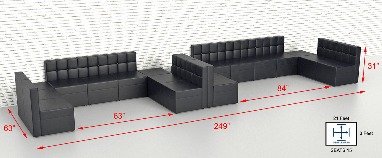 Quick Ship - 9049 Modular Lounge U-Shapes Seating