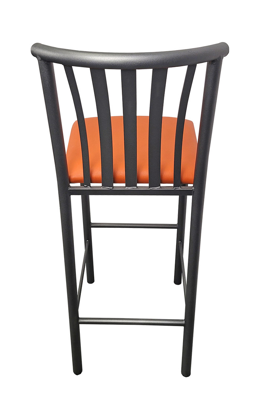 Curved Design Back - Gunmetal Heavy Duty Base  - Bar Stool Curved Design Back - Gunmetal Heavy Duty Base  - Bar Stool