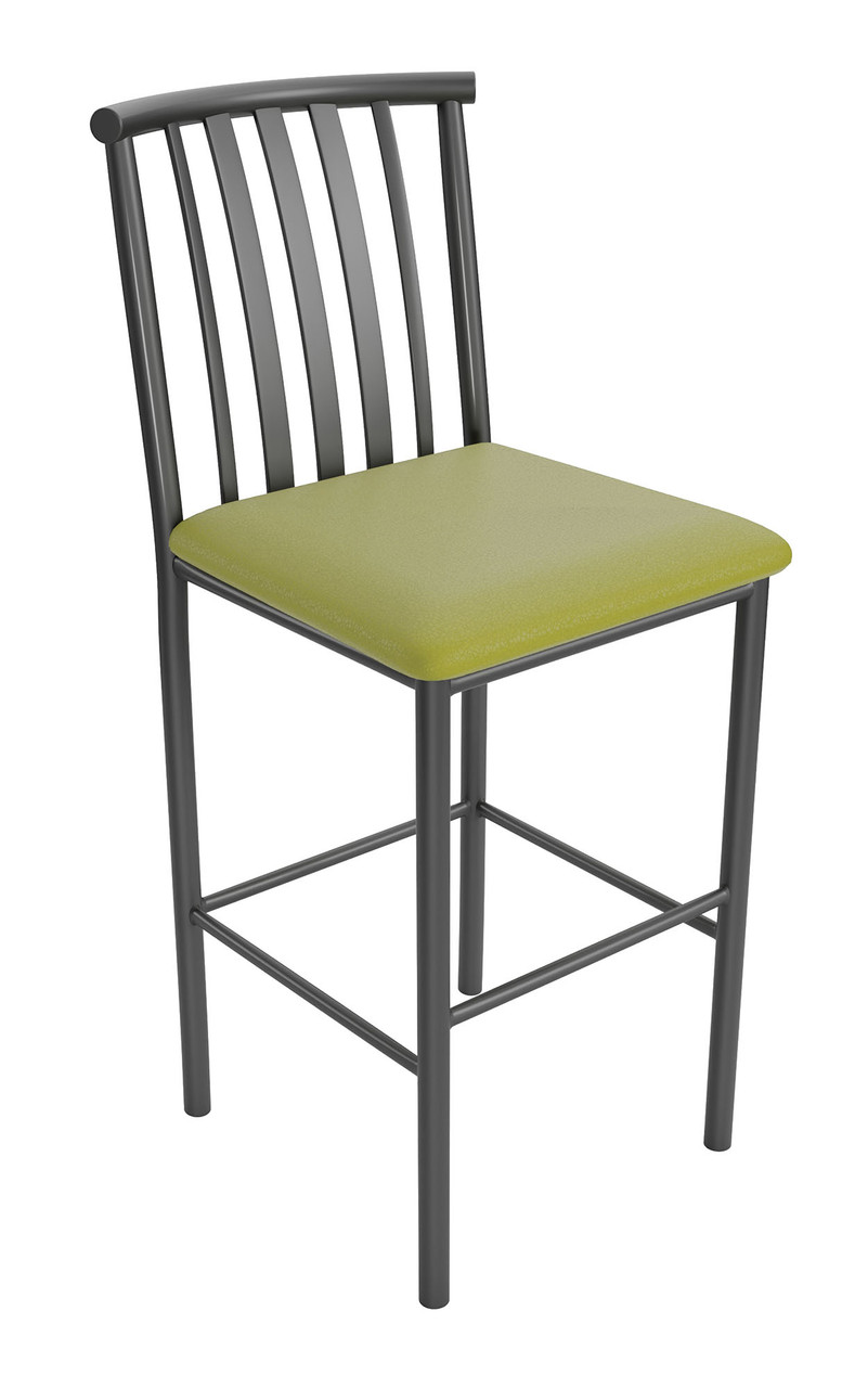 Curved Design Back - Gunmetal Heavy Duty Base  - Bar Stool Curved Design Back - Gunmetal Heavy Duty Base  - Bar Stool