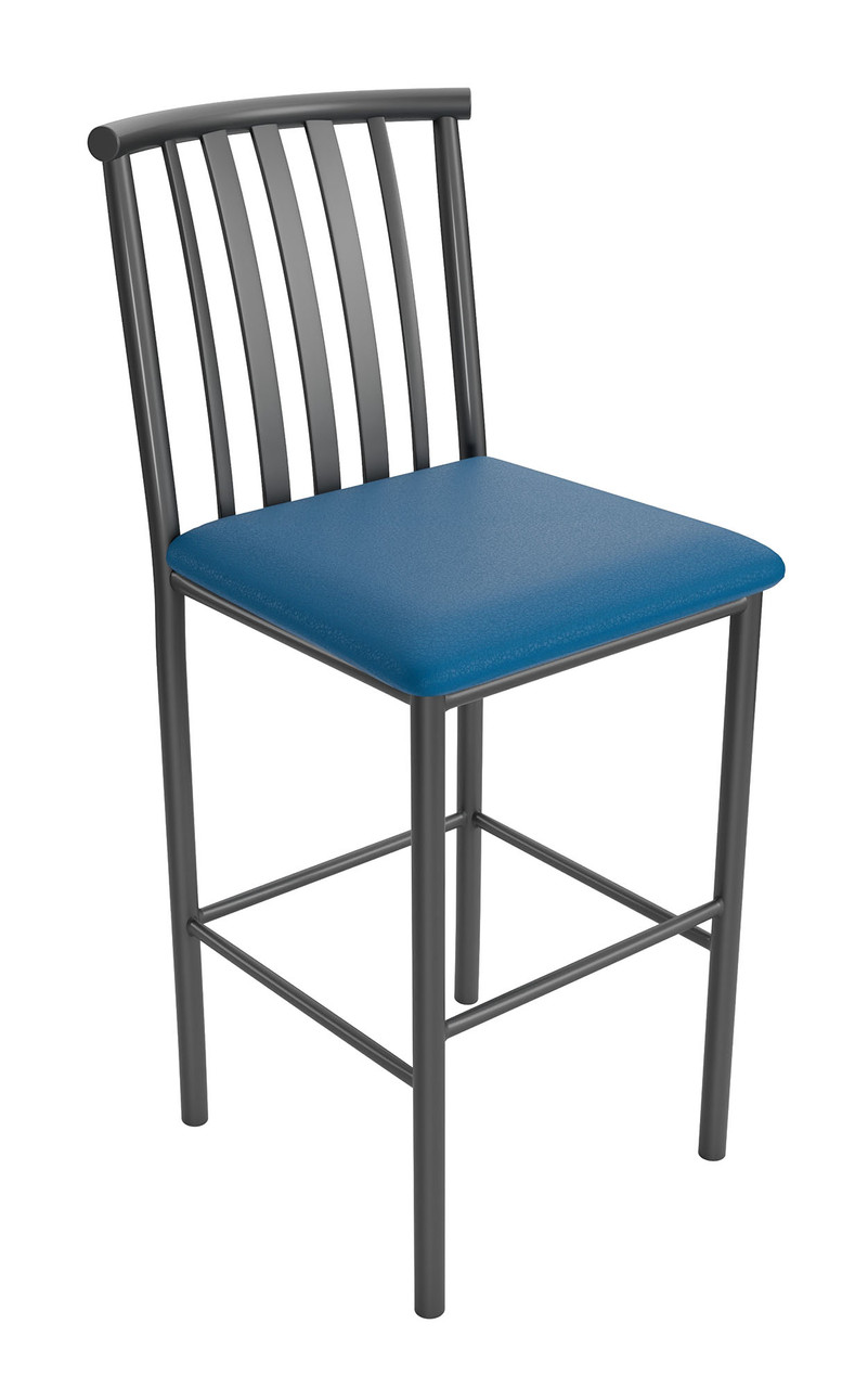 Curved Design Back - Gunmetal Heavy Duty Base  - Bar Stool Curved Design Back - Gunmetal Heavy Duty Base  - Bar Stool