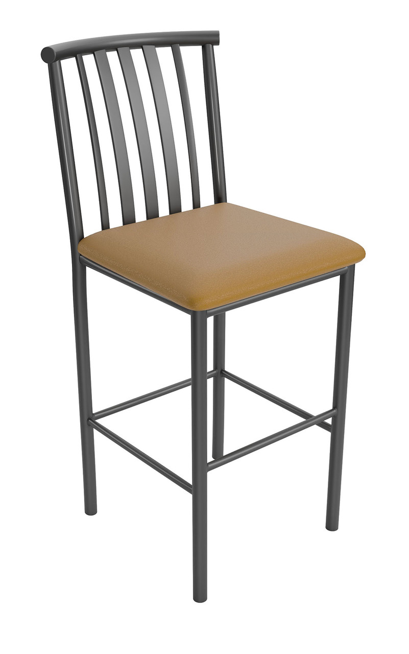 Curved Design Back - Gunmetal Heavy Duty Base  - Bar Stool Curved Design Back - Gunmetal Heavy Duty Base  - Bar Stool
