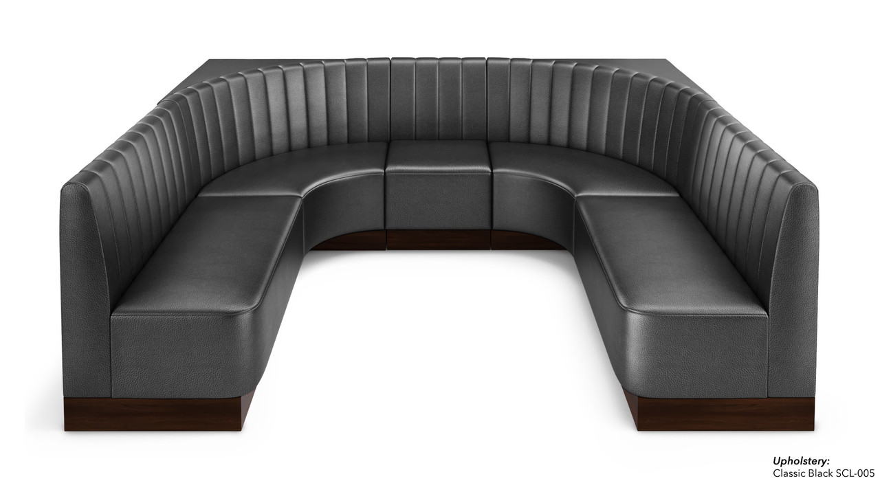 Buy FR Dining Booths Series Custom Black Plain Back & Channel Seat Vinyl  Upholstered Corner Booth Online - Corner Booths - Restaurant Furniture -  Commercial Seating - FurnitureRoots Product